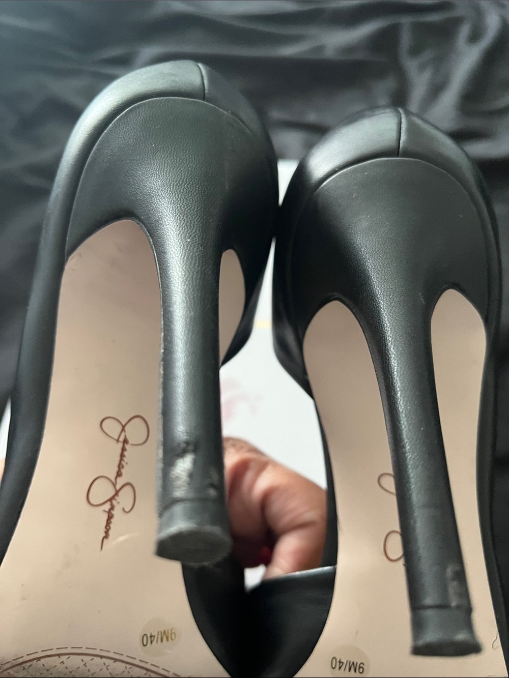 Jessica Simpson Black Pointed D'Orsay High Heels - Picture 2 of 5